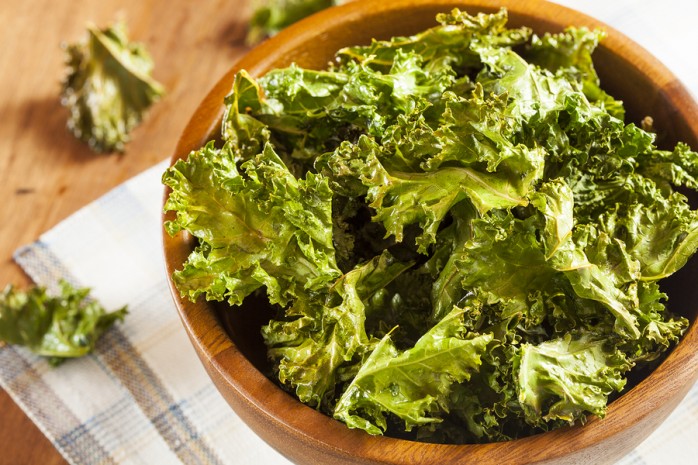 Home-made kale chips